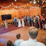 people gathered at a alta wedding