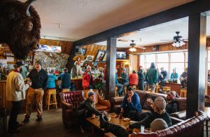 People engaging at the Bar